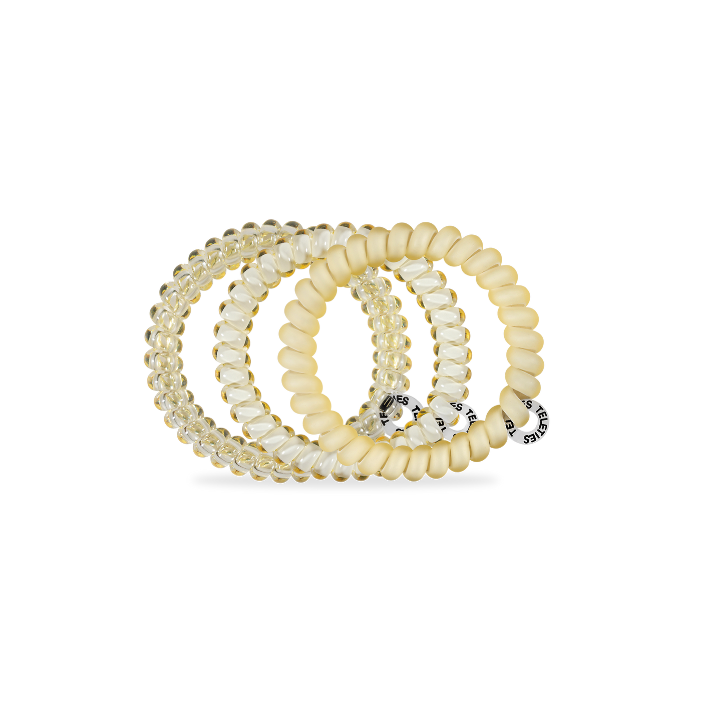 TELETIES - Spiral Hair Coils | Small | Butter Yellow Hair Ties