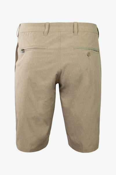 Belong Designs - Men's 10" Rocky Mountain Board Shorts: Khaki / No Drawstring / M (32 Waist)