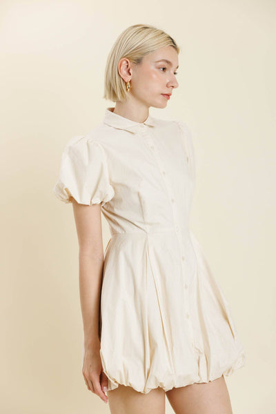 Aureum - AD2185 - BUBBLE HEM MINI SHIRT DRESS
