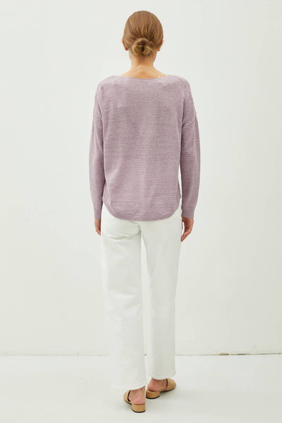 Be Cool - LIGHTWEIGHT DROP SHOULDER PULLOVER RIB KNIT: Camel / L