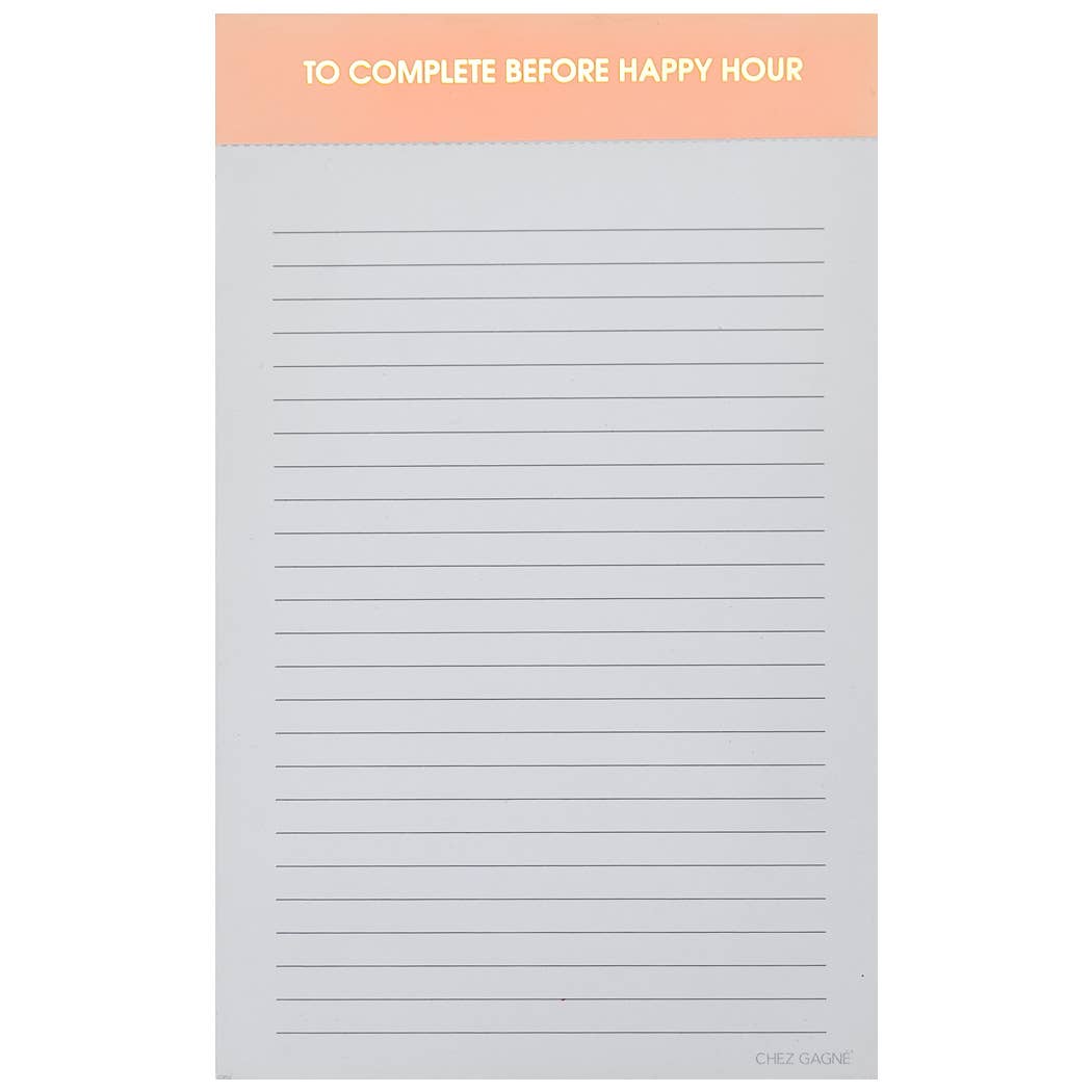 Chez Gagné - To Complete Before Happy Hour Notepad - Pink