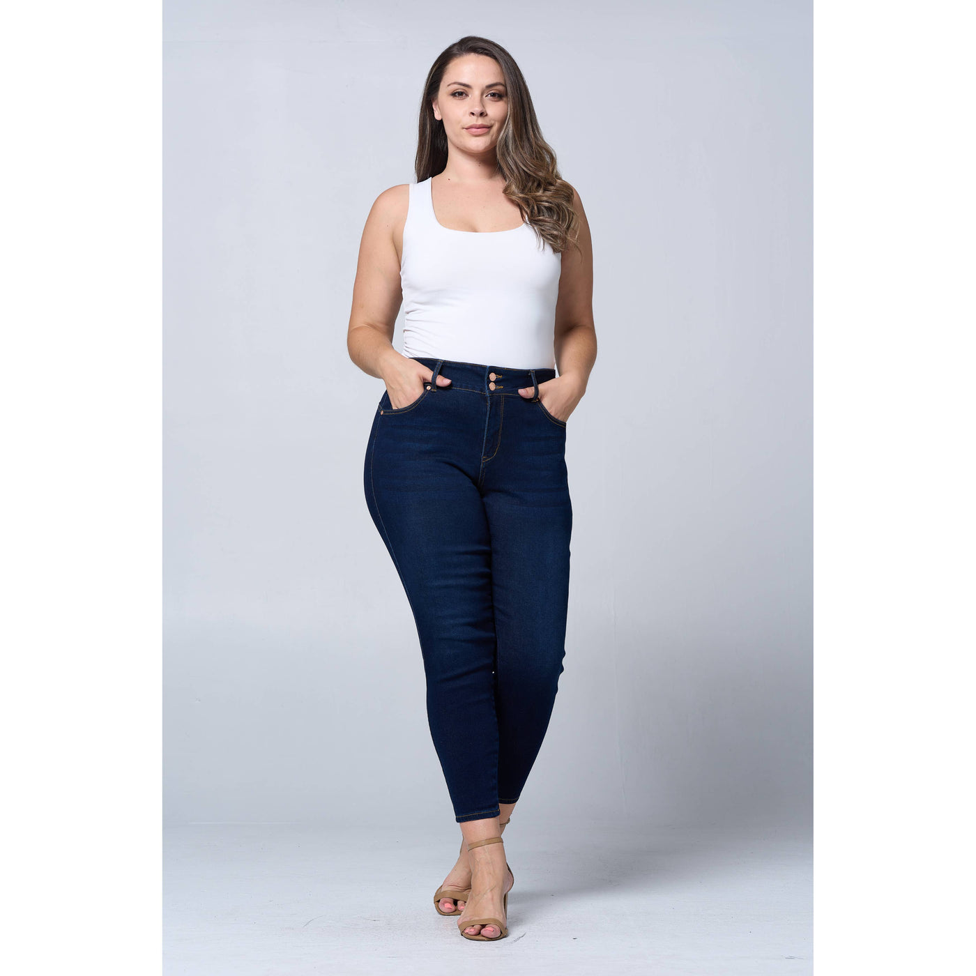 Blue Turtle - Plus Size Tummy Tuck Butt Lift Skinny Jean PH3502X Dark