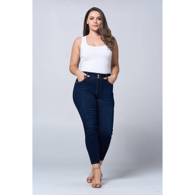 Blue Turtle - Plus Size Tummy Tuck Butt Lift Skinny Jean PH3502X Dark