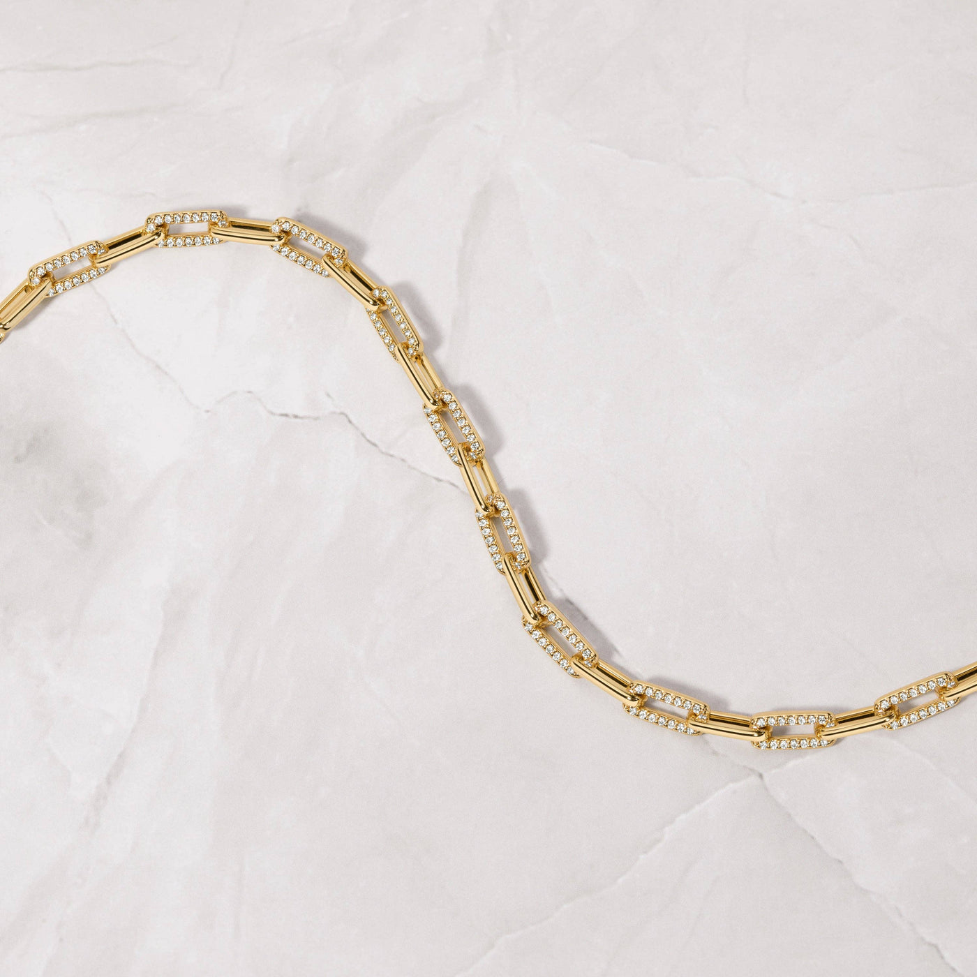 Sami Jewels - Diamond Paperclip Bracelet: 6.25" + .5" Ext / Gold