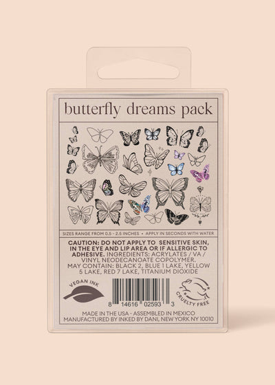 INKED by Dani - Butterfly Dreams Temporary Tattoo Pack