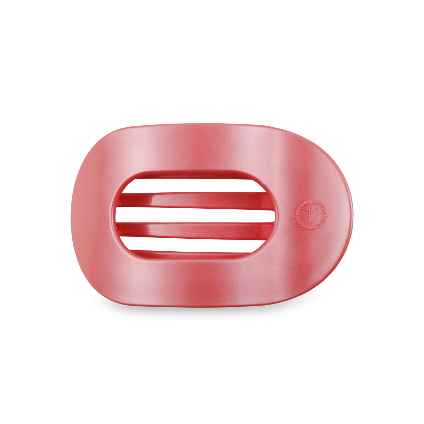 TELETIES - Round Flat Hair Clip | Medium | Calming Coral