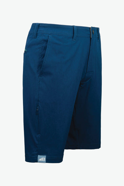 Belong Designs - Men's 10" Rocky Mountain Board Shorts: Blue / No Drawstring / M (32 Waist)