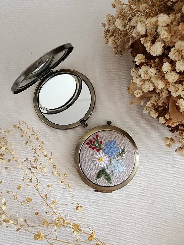 Embroidered Compact Mirror