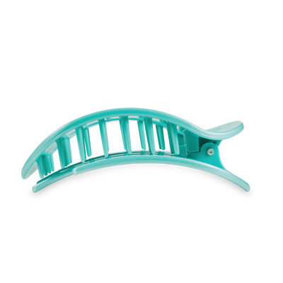 TELETIES - Round Flat Hair Clip | Large | Totally Turquoise