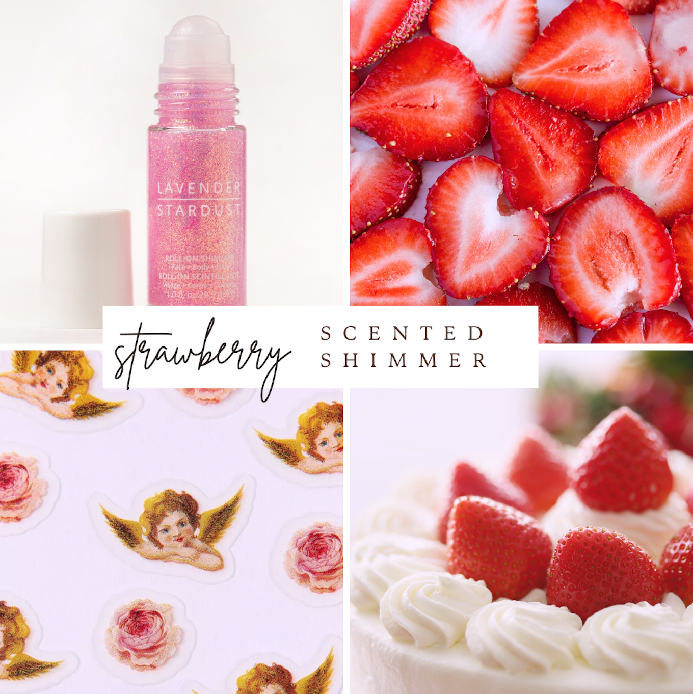 Lavender Stardust - Roll-on Shimmer STRAWBERRY SCENTED Pink