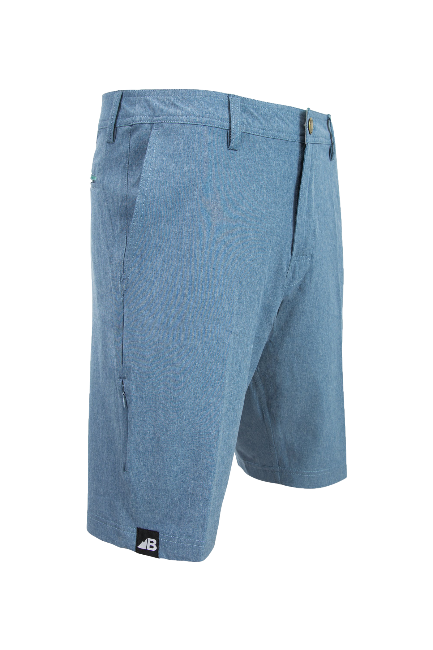 Belong Designs - Men's 10" Rocky Mountain Board Shorts: Blue / No Drawstring / M (32 Waist)