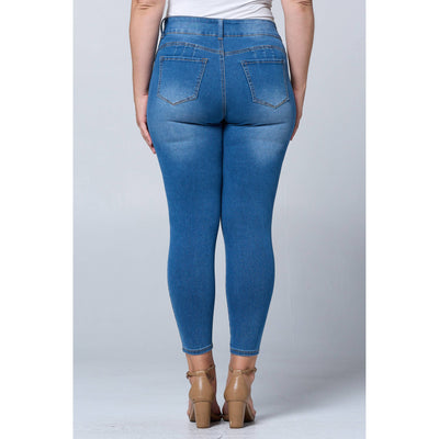 Blue Turtle - Plus Size Tummy Tuck Butt Lift Skinny Jean PH3502X Dark