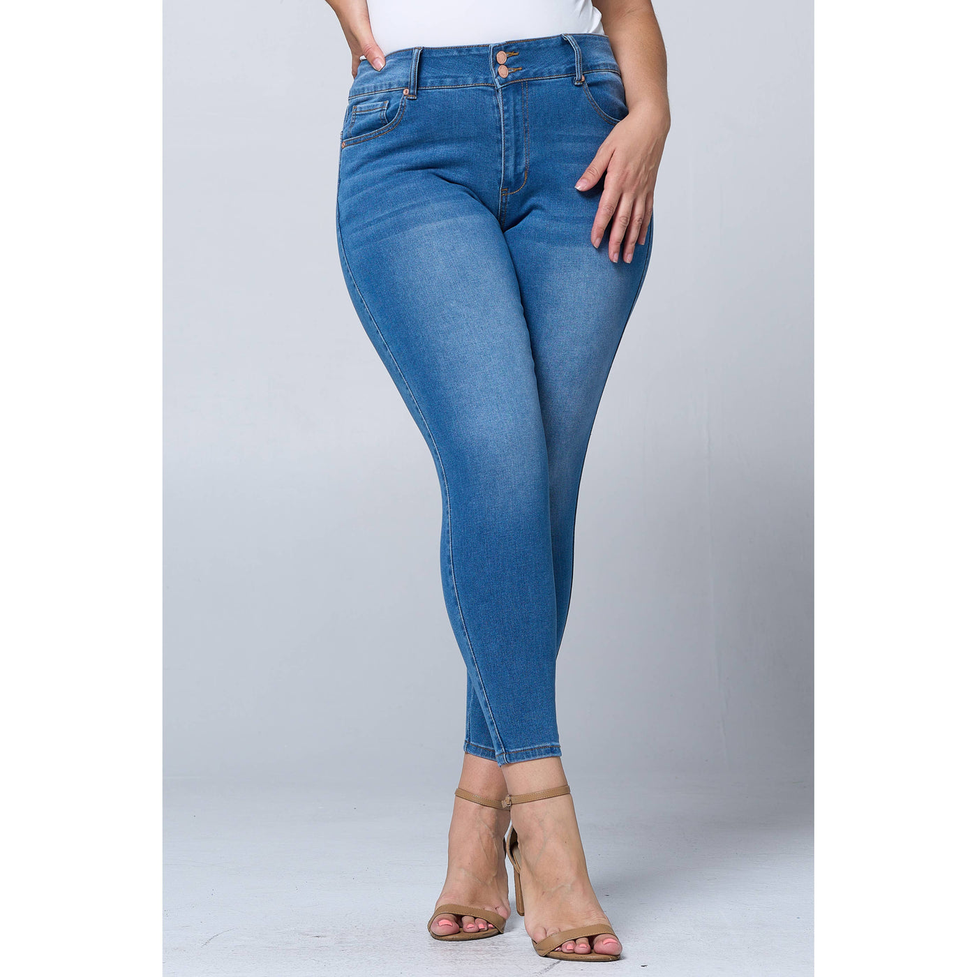 Blue Turtle - Plus Size Tummy Tuck Butt Lift Skinny Jean PH3502X Dark