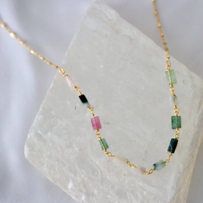 Mesa Blue - Tourmaline Chip Necklace