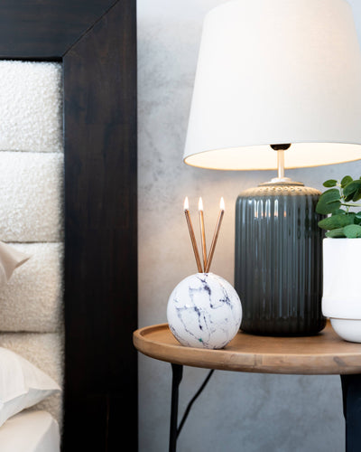 Everlasting Candle Co. - Neva Vase, White Marble