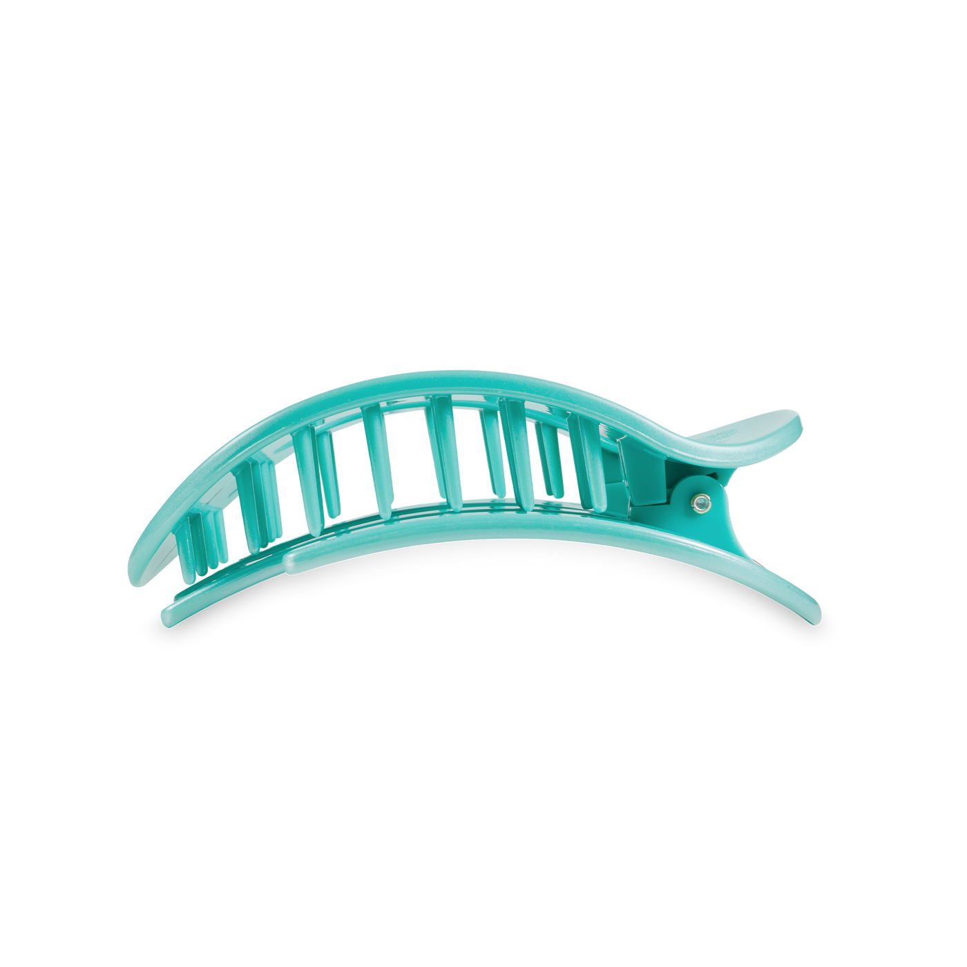 TELETIES - Round Flat Hair Clip | Medium | Totally Turquoise
