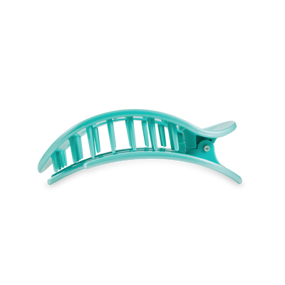 TELETIES - Round Flat Hair Clip | Medium | Totally Turquoise