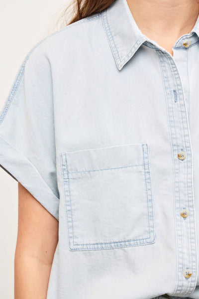 Linna Chambray Button Top
