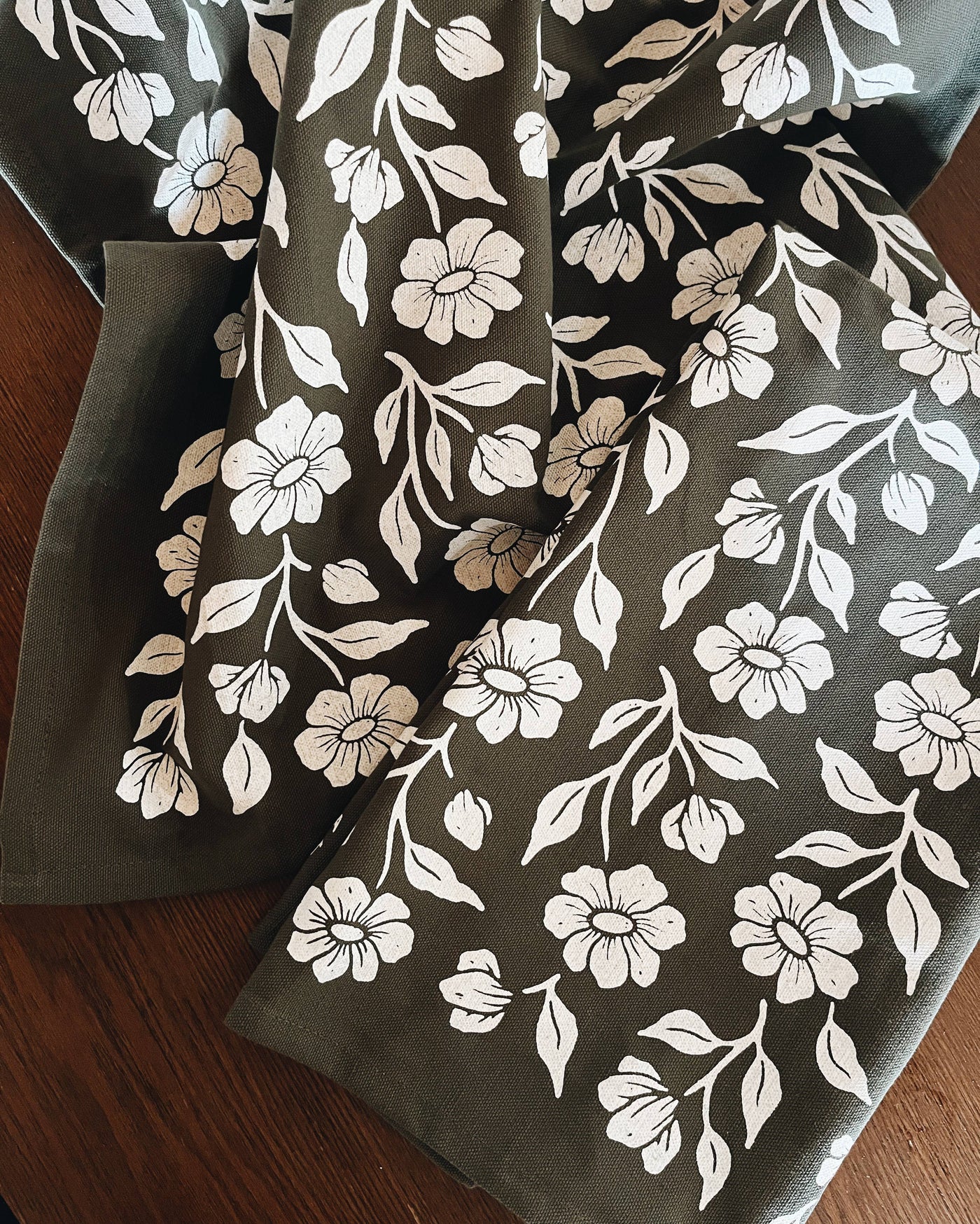 Flora West - Organic Cotton Tea Towel : Olive