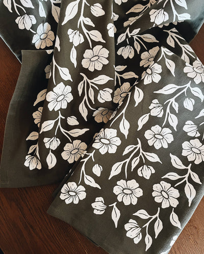Flora West - Organic Cotton Tea Towel : Olive