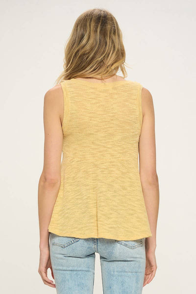 Cherish Apparel - T24390 Sleeveless Soft Slub Knit Top: L / Oatmeal