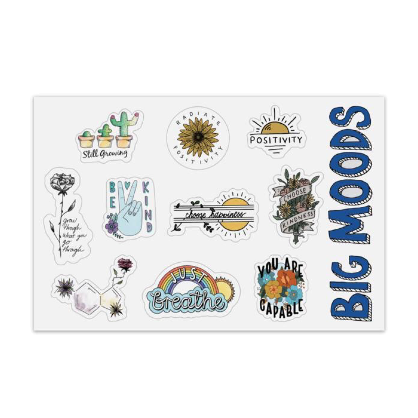 Big Moods - Mini Mental Health Sticker 10 Pack