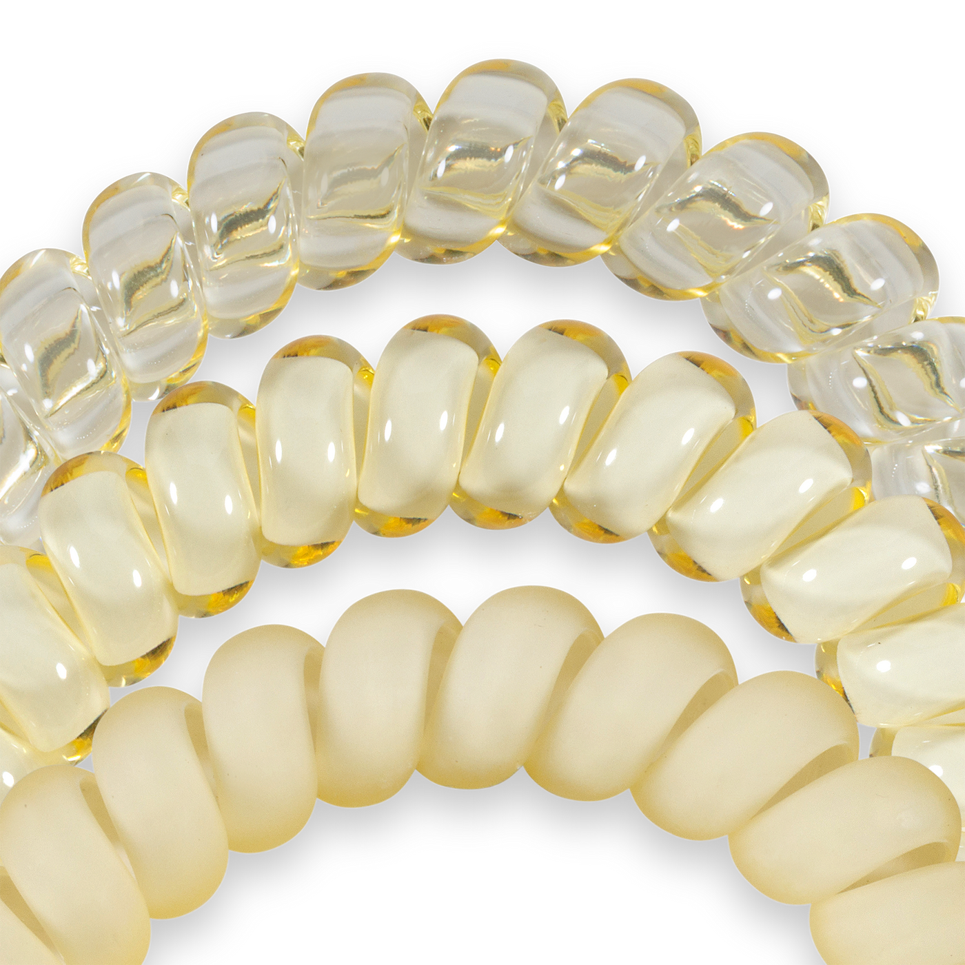 TELETIES - Spiral Hair Coils | Large | Butter Yellow Hair Ties