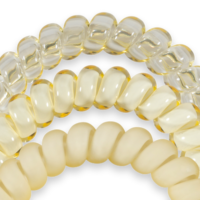 TELETIES - Spiral Hair Coils | Large | Butter Yellow Hair Ties