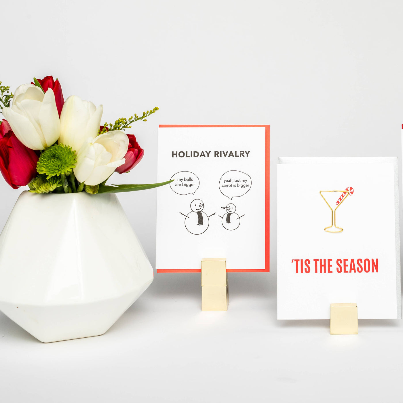 Tis the Season Holiday Card - Candy Cane Martini Paperclip Card