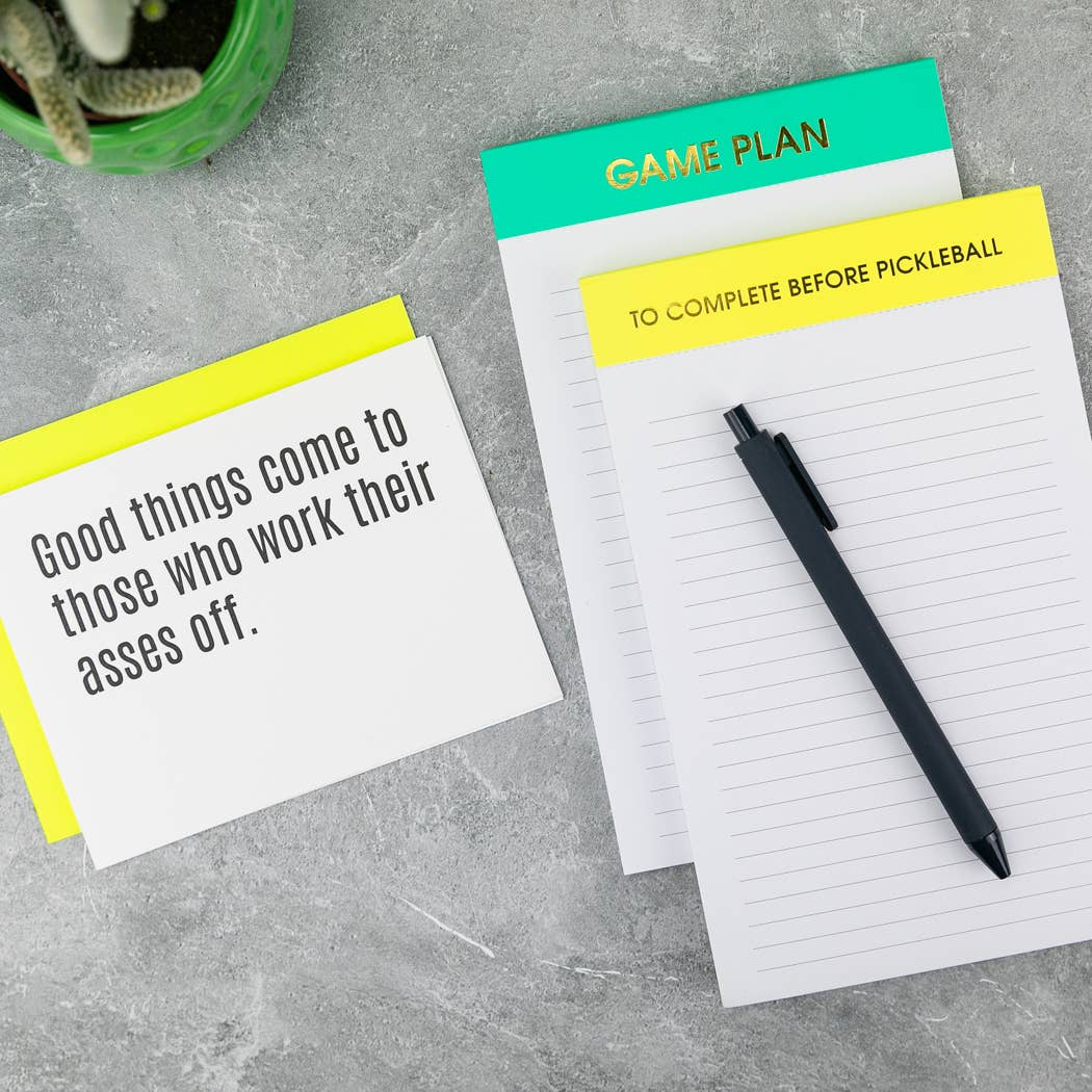 Chez Gagné - To Complete Before Pickleball - Lined Notepad - Yellow