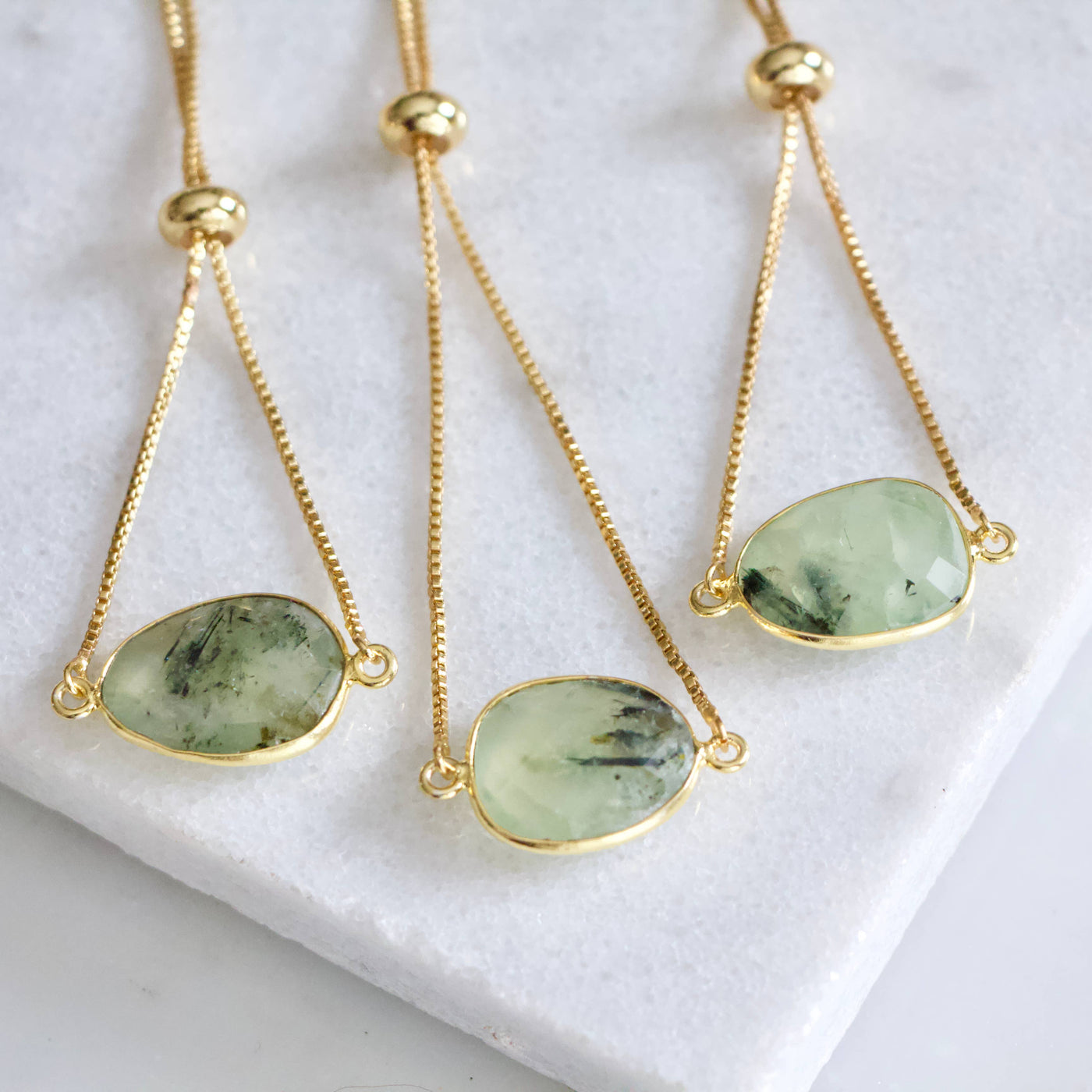 Mesa Blue - Moss Prehnite Adjustable Bracelet