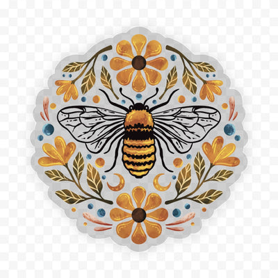 Big Moods - Flowers And Bee Clear Sticker