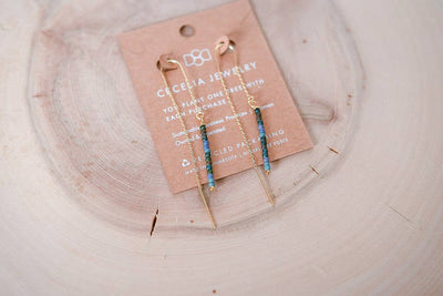 Cecelia Designs Jewelry - Seed Bead and Gold Plated Threader Earrings