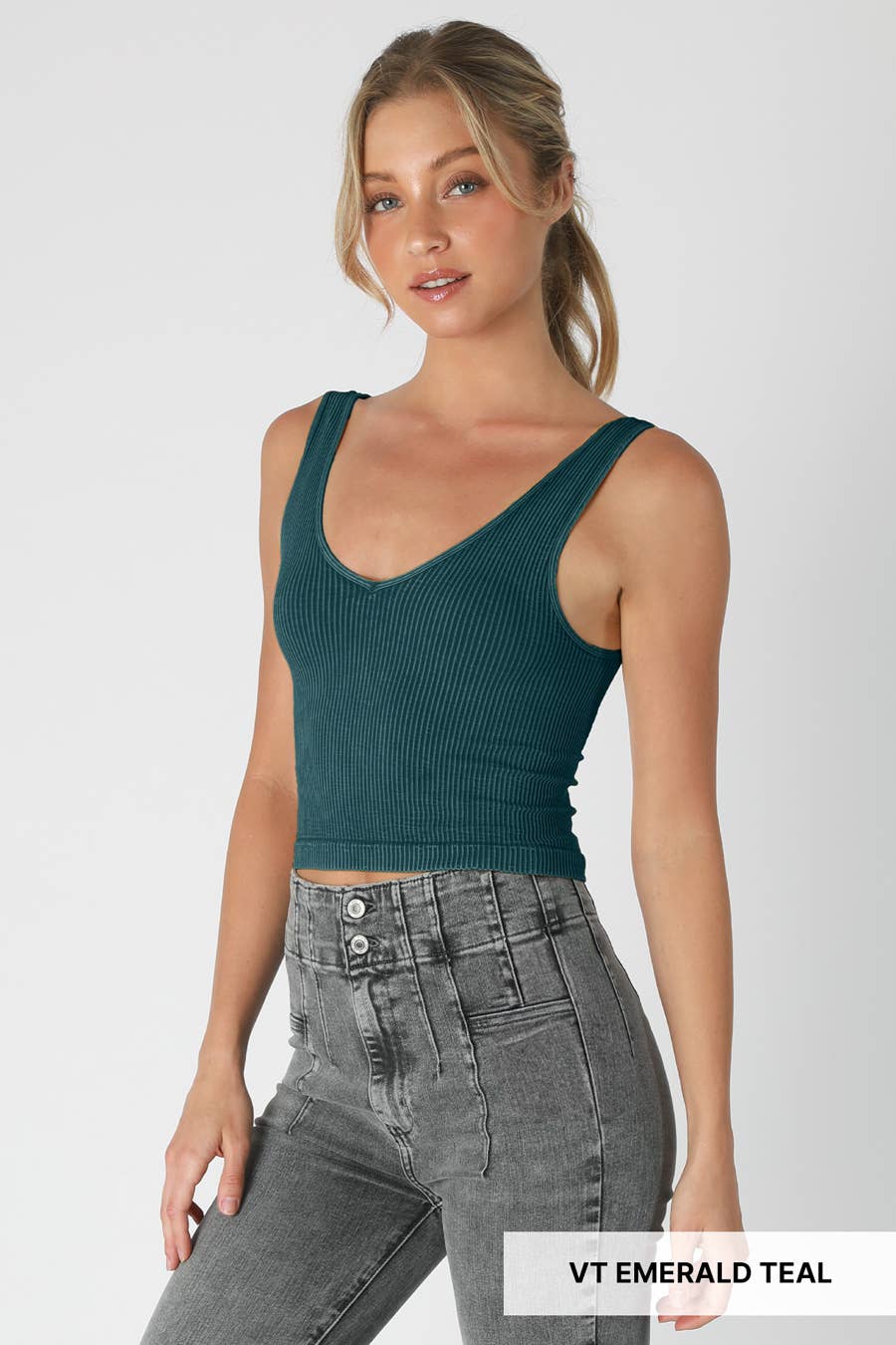 Kayti Vintage Reversible Crop Top: Vintage Blueberry