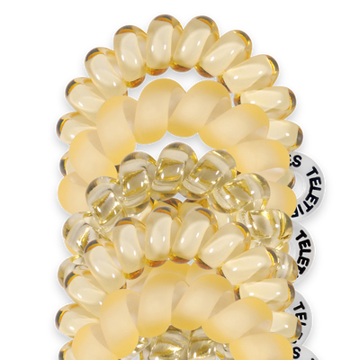 TELETIES - Spiral Hair Coils | Tiny | Butter Yellow Hair Ties