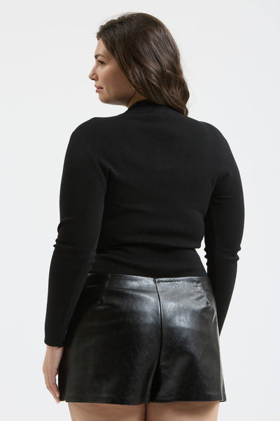 The Workshop Studio - PLUS MOCK NECK LONG SLEEVE SWEATER KNIT TOP