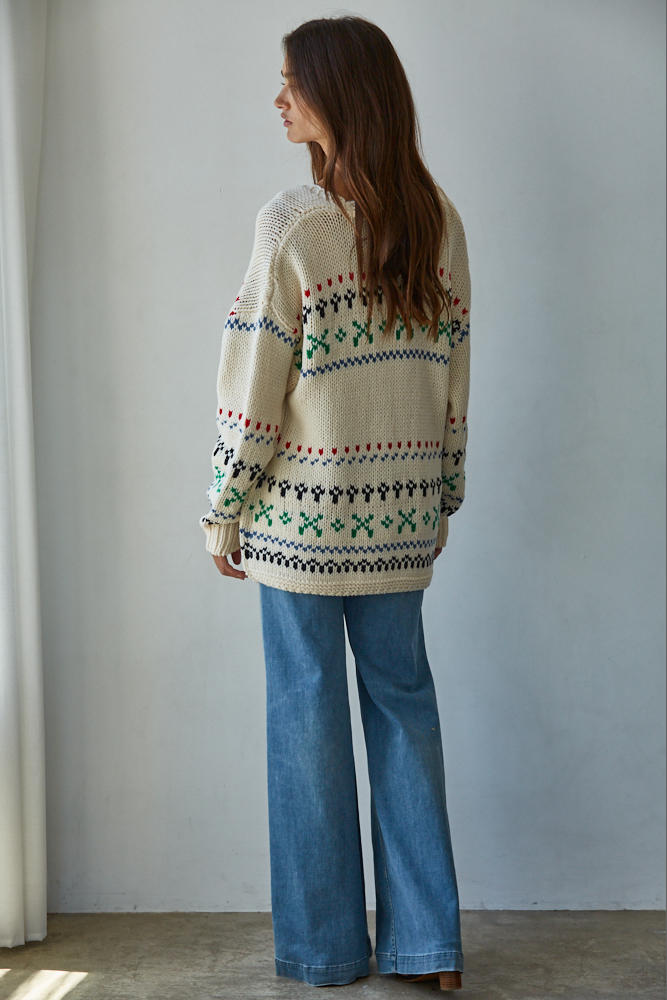 Fair Isle Sweater Cardigan