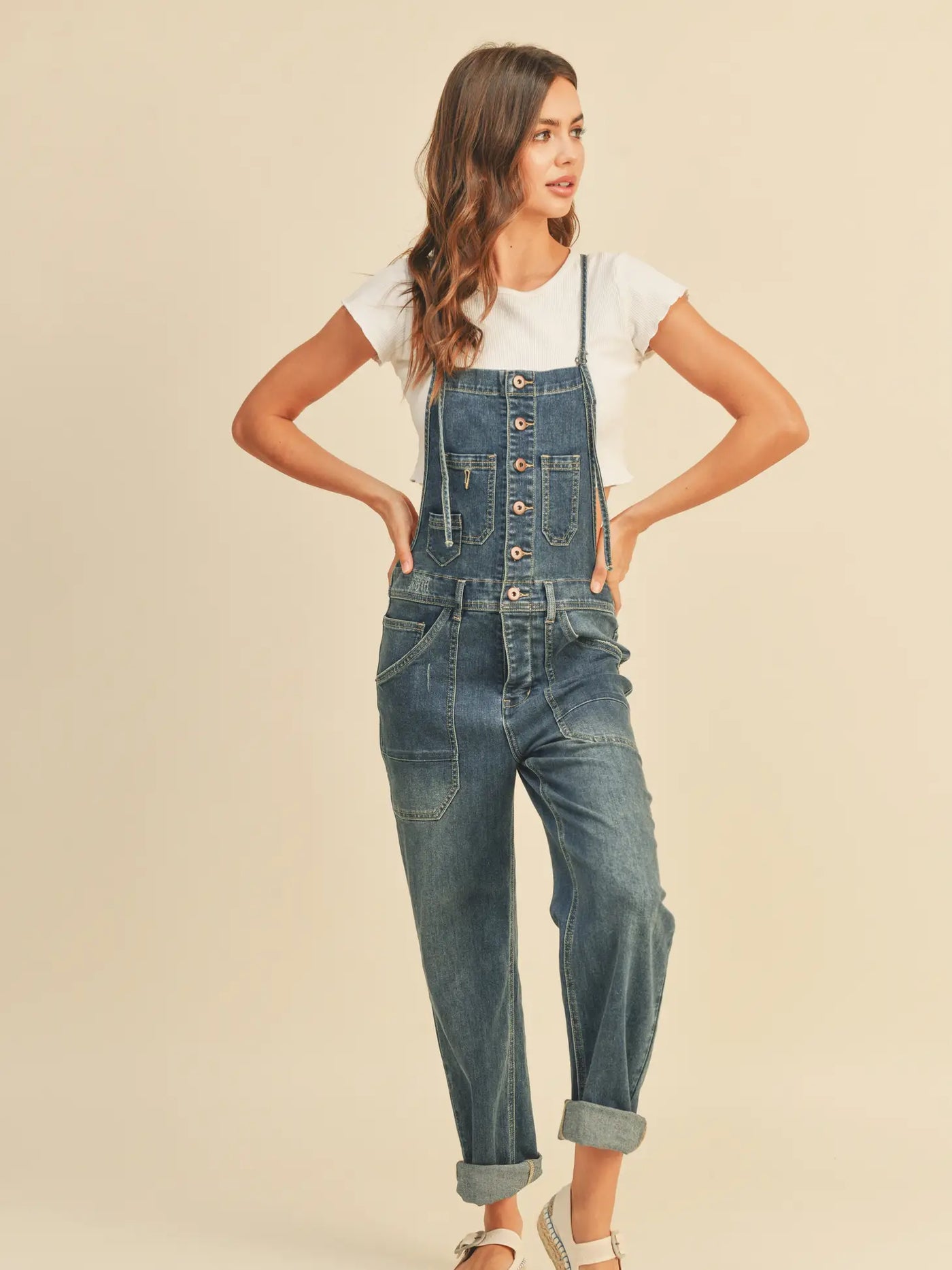 Lana Stretch Denim Overalls