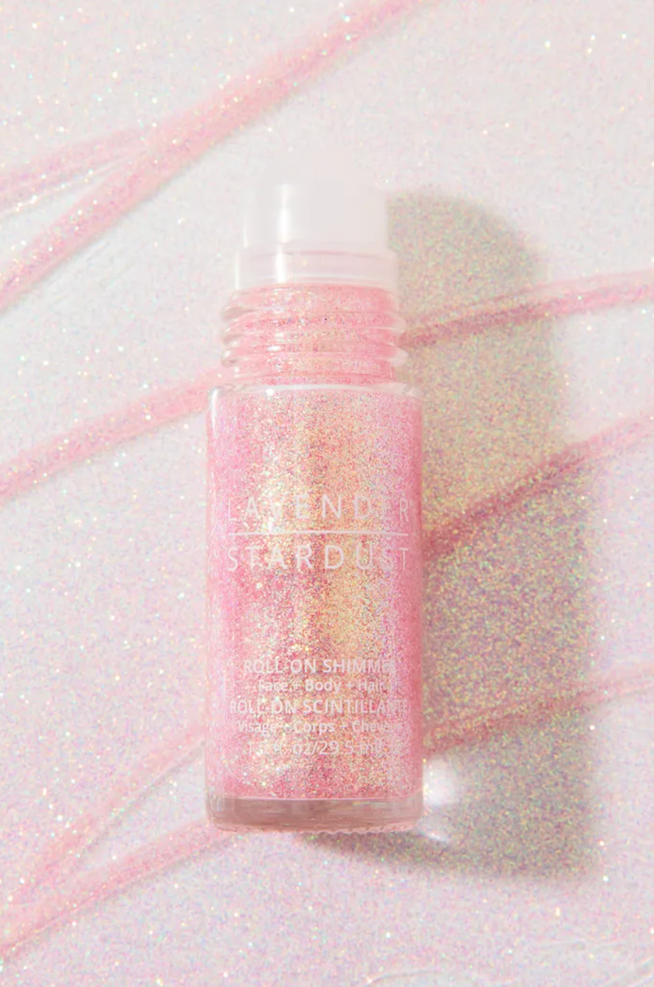 Lavender Stardust - Roll-on Shimmer STRAWBERRY SCENTED Pink
