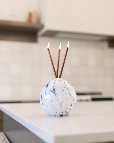 Everlasting Candle Co. - Neva Vase, White Marble