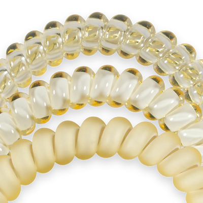 TELETIES - Spiral Hair Coils | Small | Butter Yellow Hair Ties