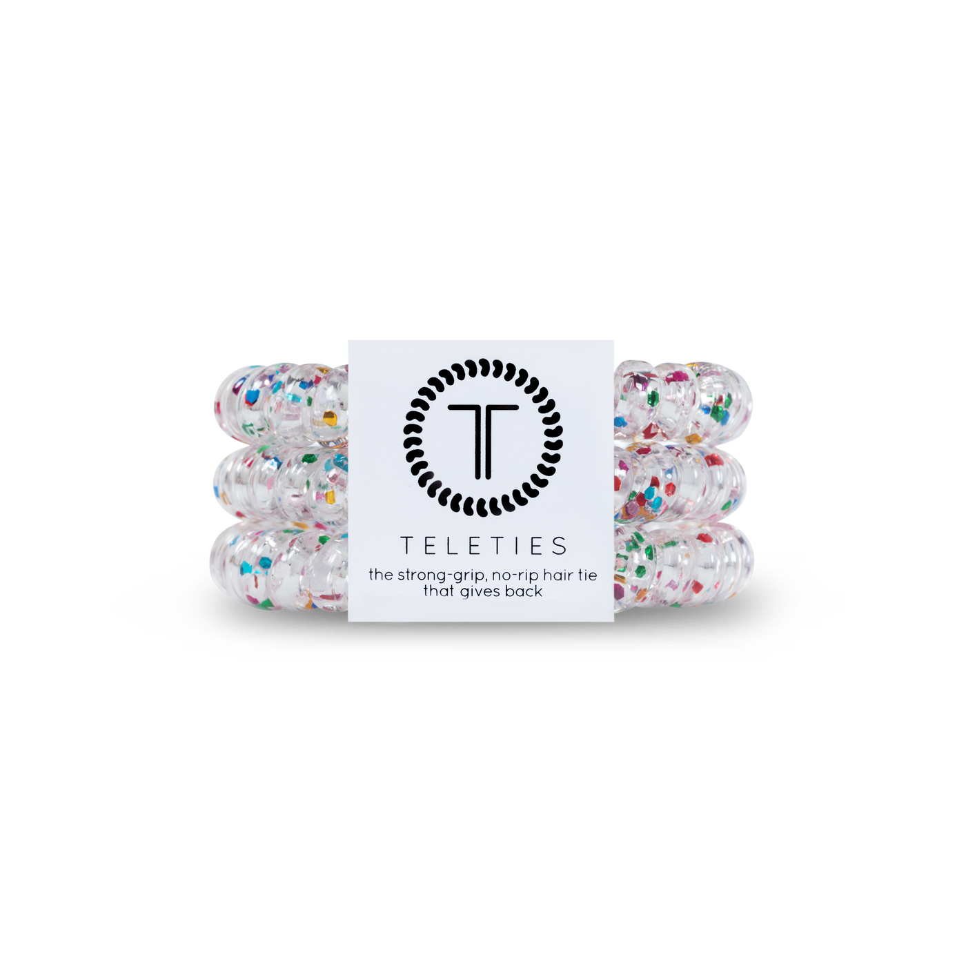 TELETIES - Spiral Hair Coils | Small | Party People Hair Ties