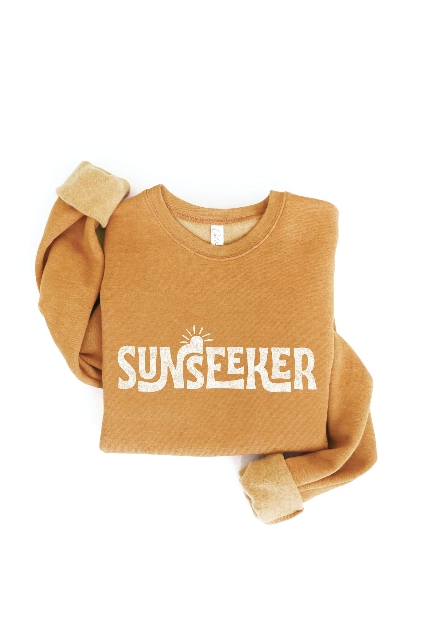 SMALL OAT COLLECTIVE - SUNSEEKER  Graphic Sweatshirt: HEATHER MUSTARD /