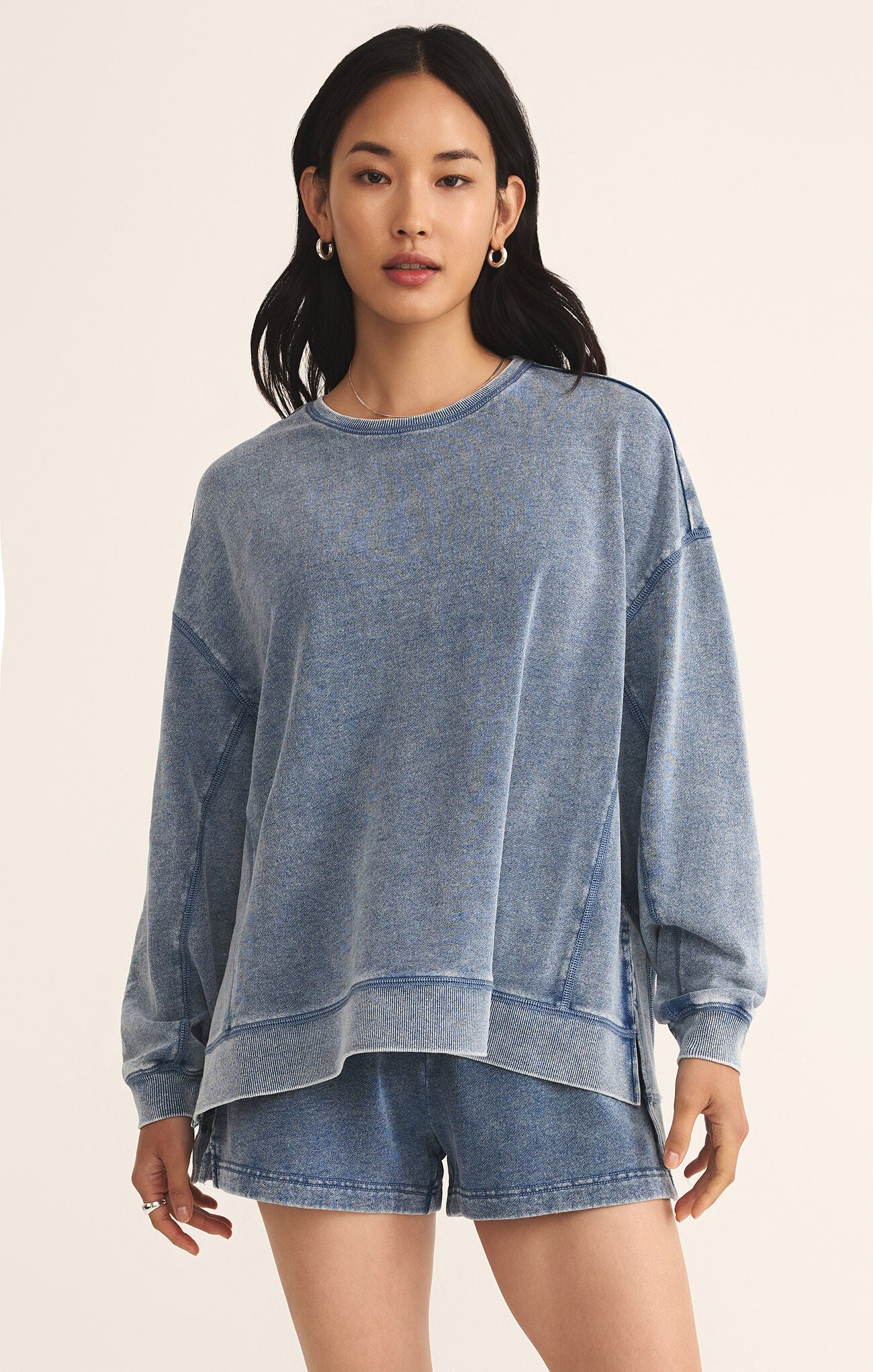 Z SUPPLY- Knit Denim Modern Weekender Pullover