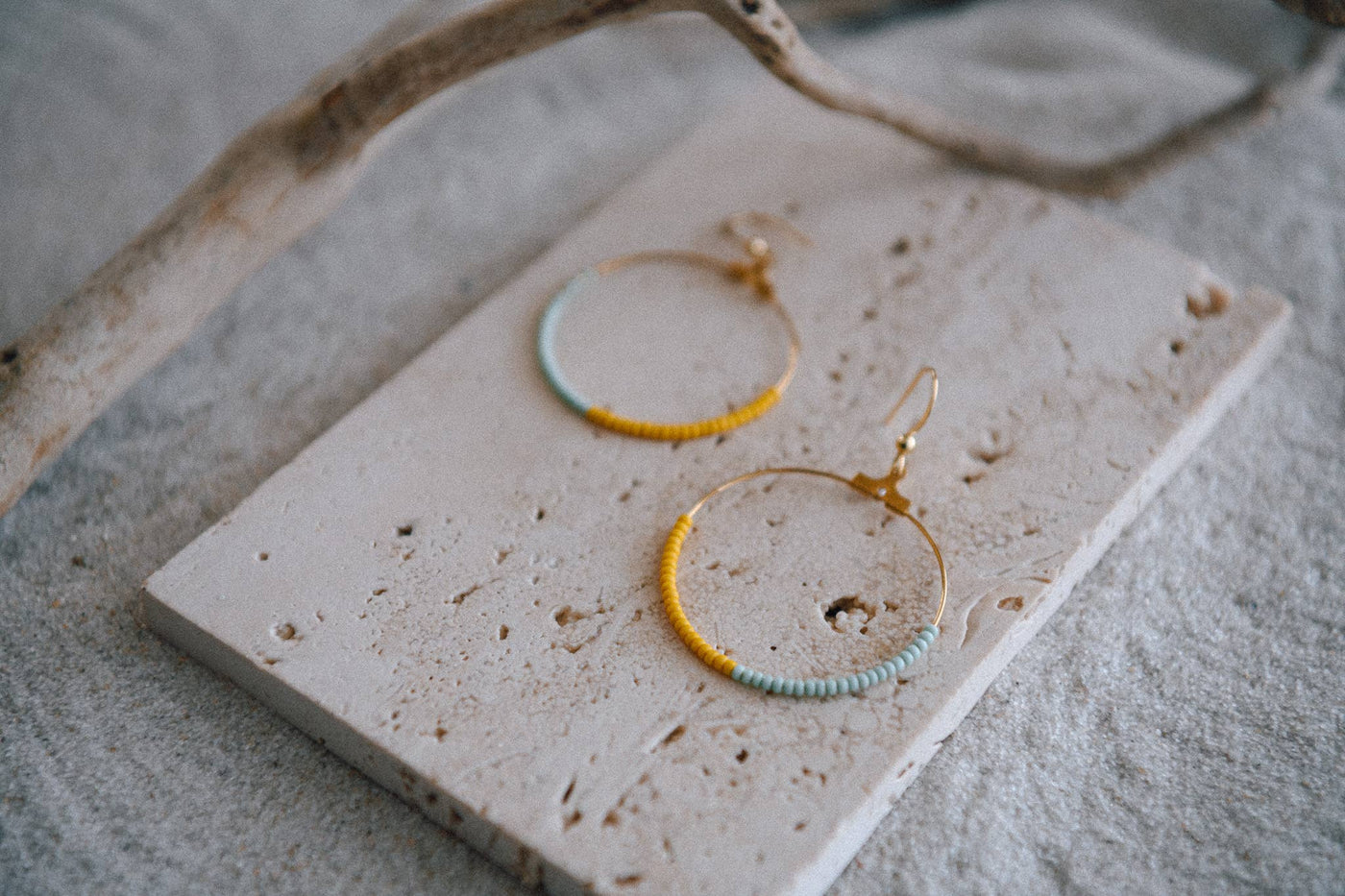 Cecelia Designs Jewelry - Ocean Drift Boho Beaded Hoop Earrings