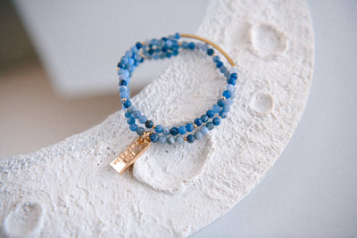 Cecelia Designs Jewelry - Genuine Gemstone and Gold Double Wrap Bracelet