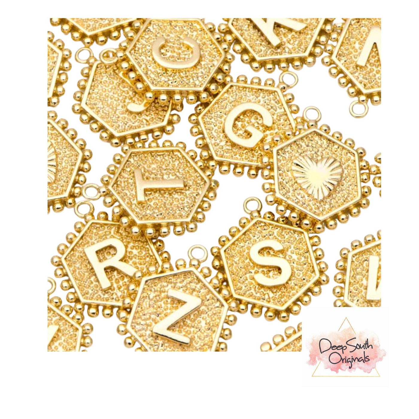 Initial Letter Gold Coin Charms : H