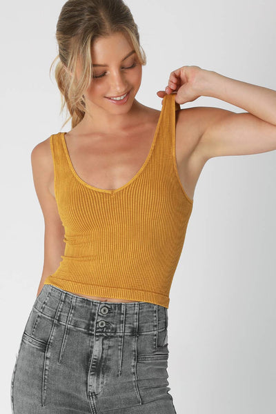 Kayti Top - Vintage Reversible Crop Top: Vintage Terracotta