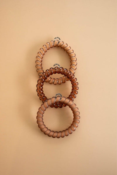 TELETIES - Sprial Hair Coils | Small | Mocha Mousse