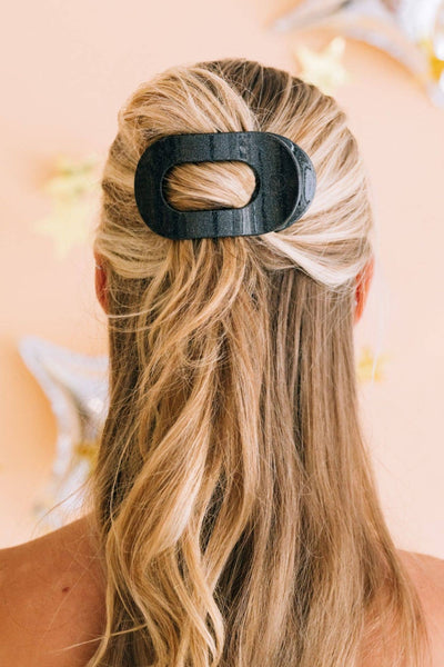 TELETIES - Round Flat Hair Clip | Medium | Midnight Magic